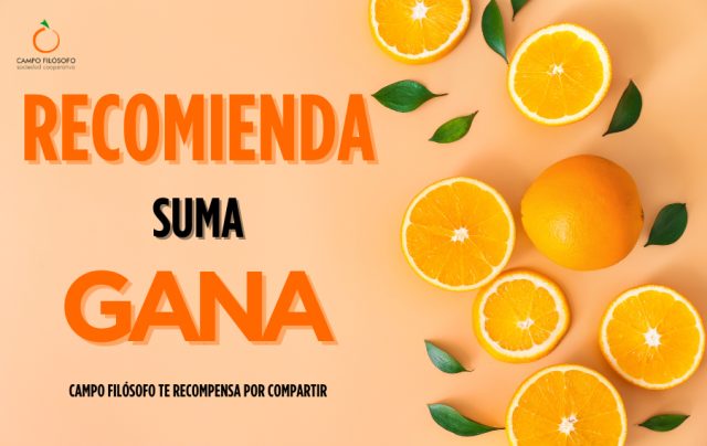 ¡Comparte, recomienda y gana tu caja de naranjas o mandarinas con Campo Filósofo!
